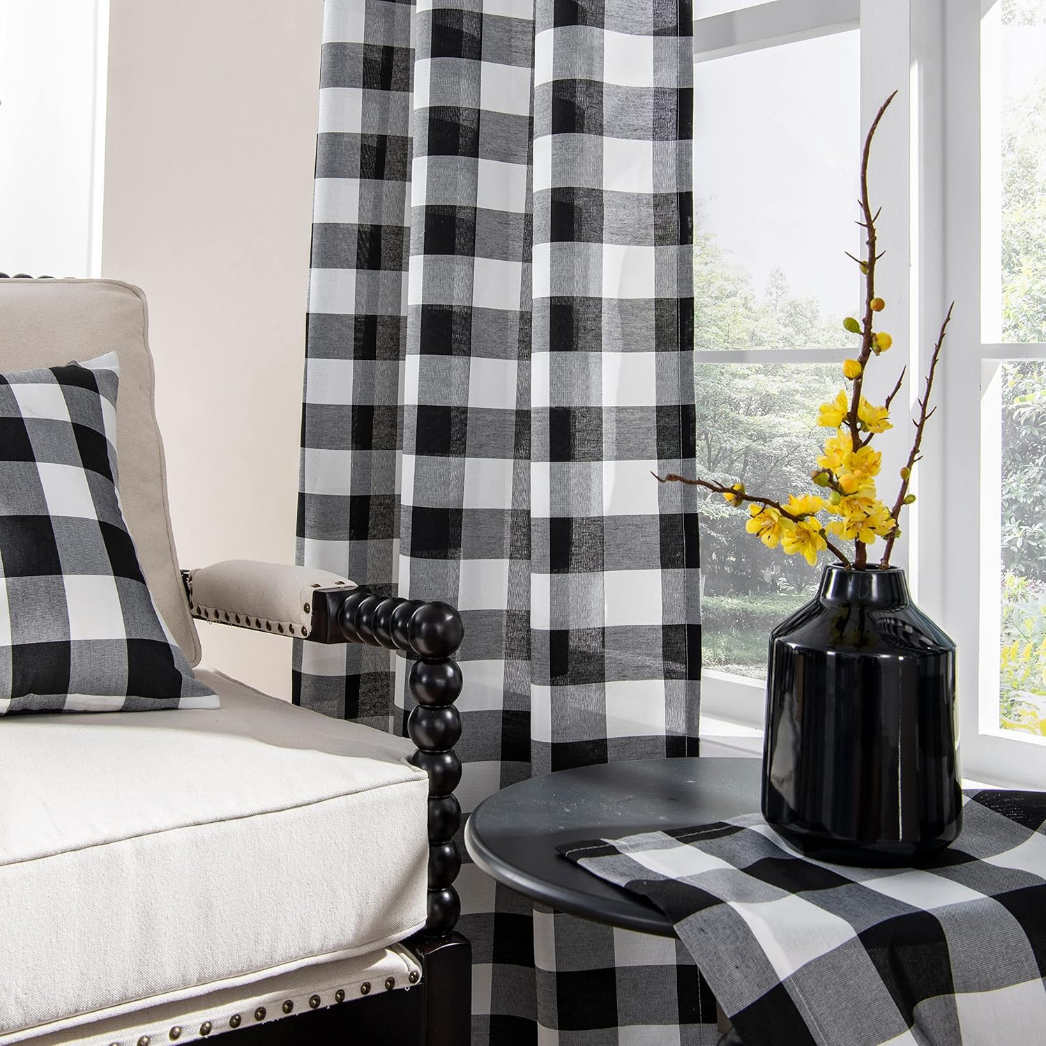 Buffalo Curtains, Black and White, Buffalo Check, Rustic, Farmhouse, Country, A