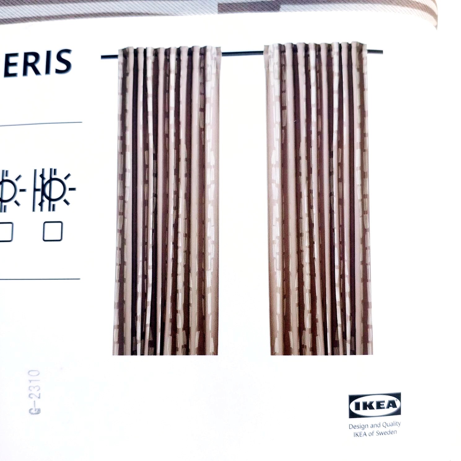 Ikea Hackberberis Room Darkening Curtains 1 Pair (2 Panels) 50″x98″ Beige/Brown