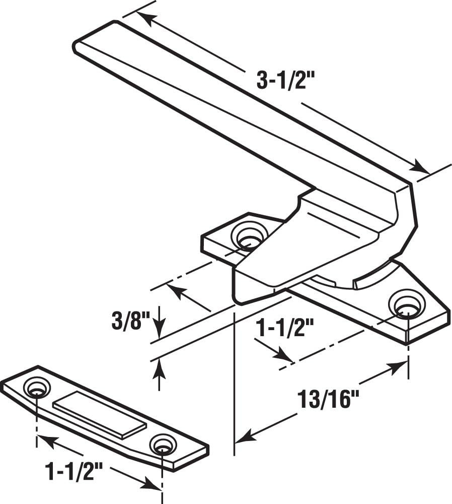 H 3598 Left-Handed, Bronze, Casement Locking Handle with Offset Base (Single Pac