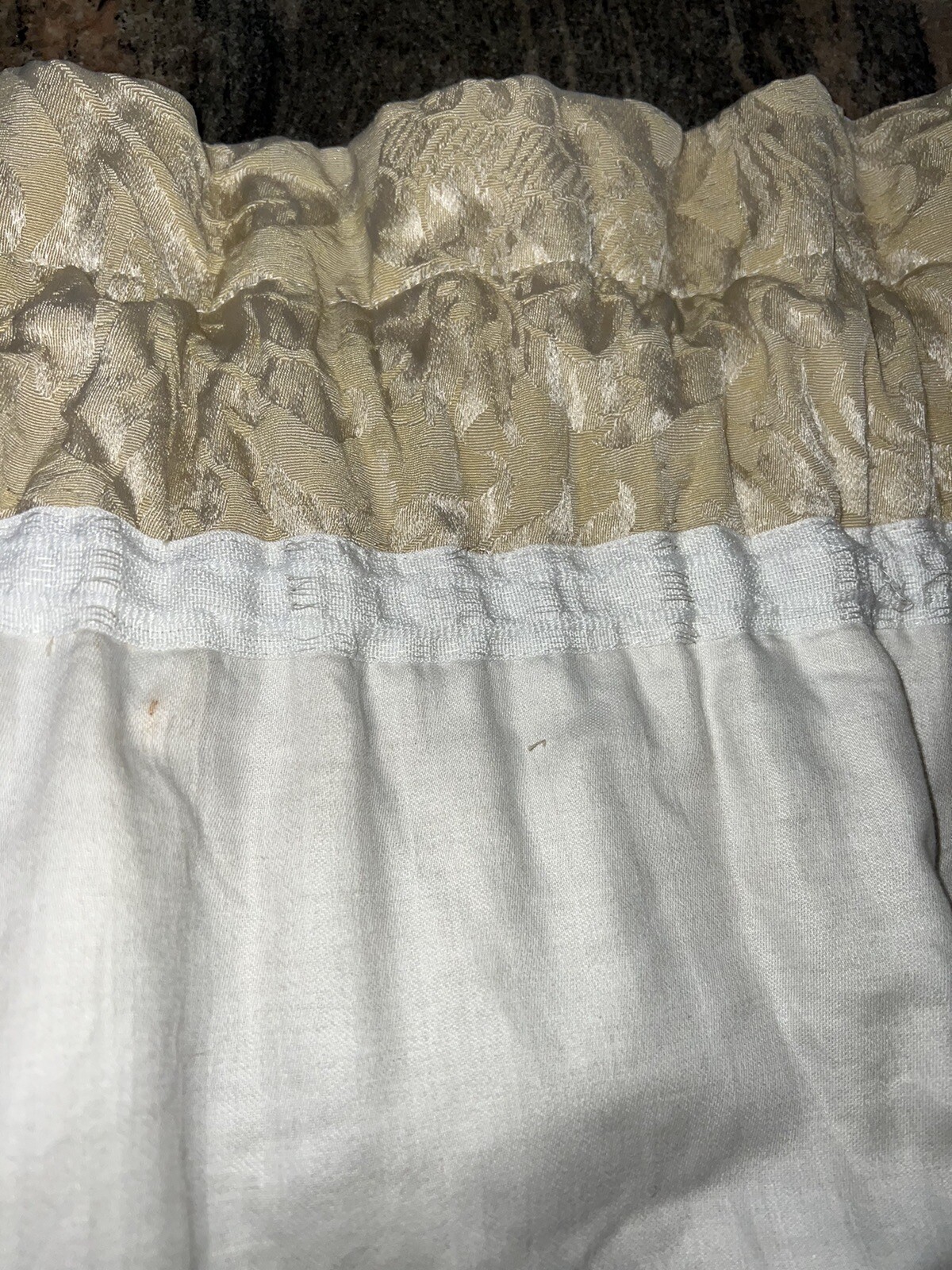 FABULOUS ROBERT ALLEN BEIGE JACQUARD DRAPES~TONE ON TONE~50” X 88”L