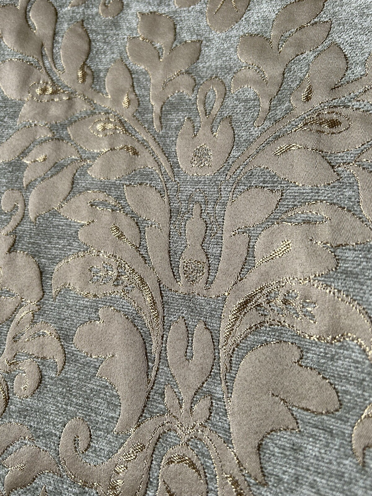 Pleated Drapery Panels Chenille-like Brocade Pair 82”L