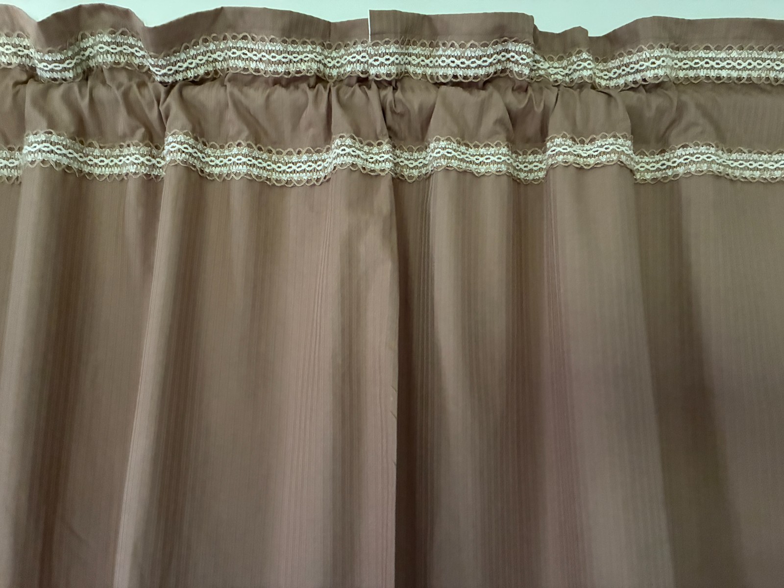 2 handmade curtain panels reversible (2 in 1) taupe/ beige 26. 5W x 84 L