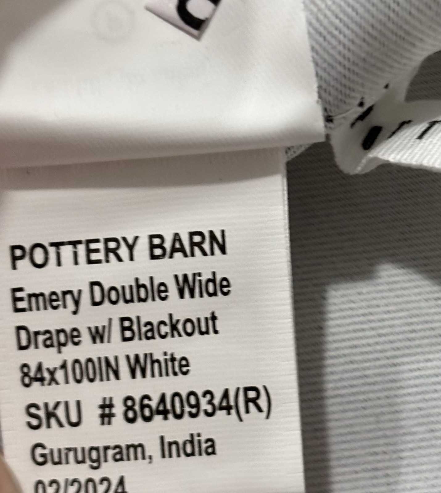 Pottery Barn Emery Linen Blackout Curtains ~ 100”W x 84”L ~ White ~ Set of 2