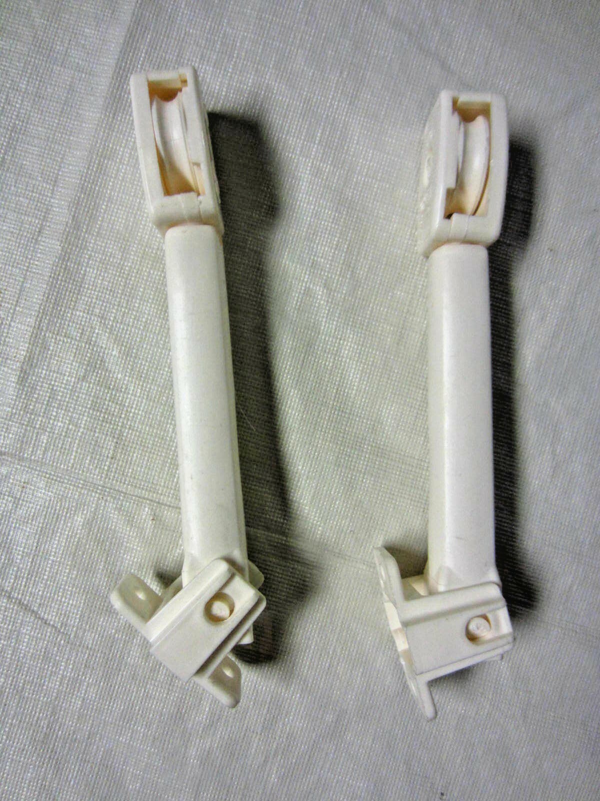 (2) Drapery Cord Tension Spring and Pulley with Hook Spring Loaded Off White