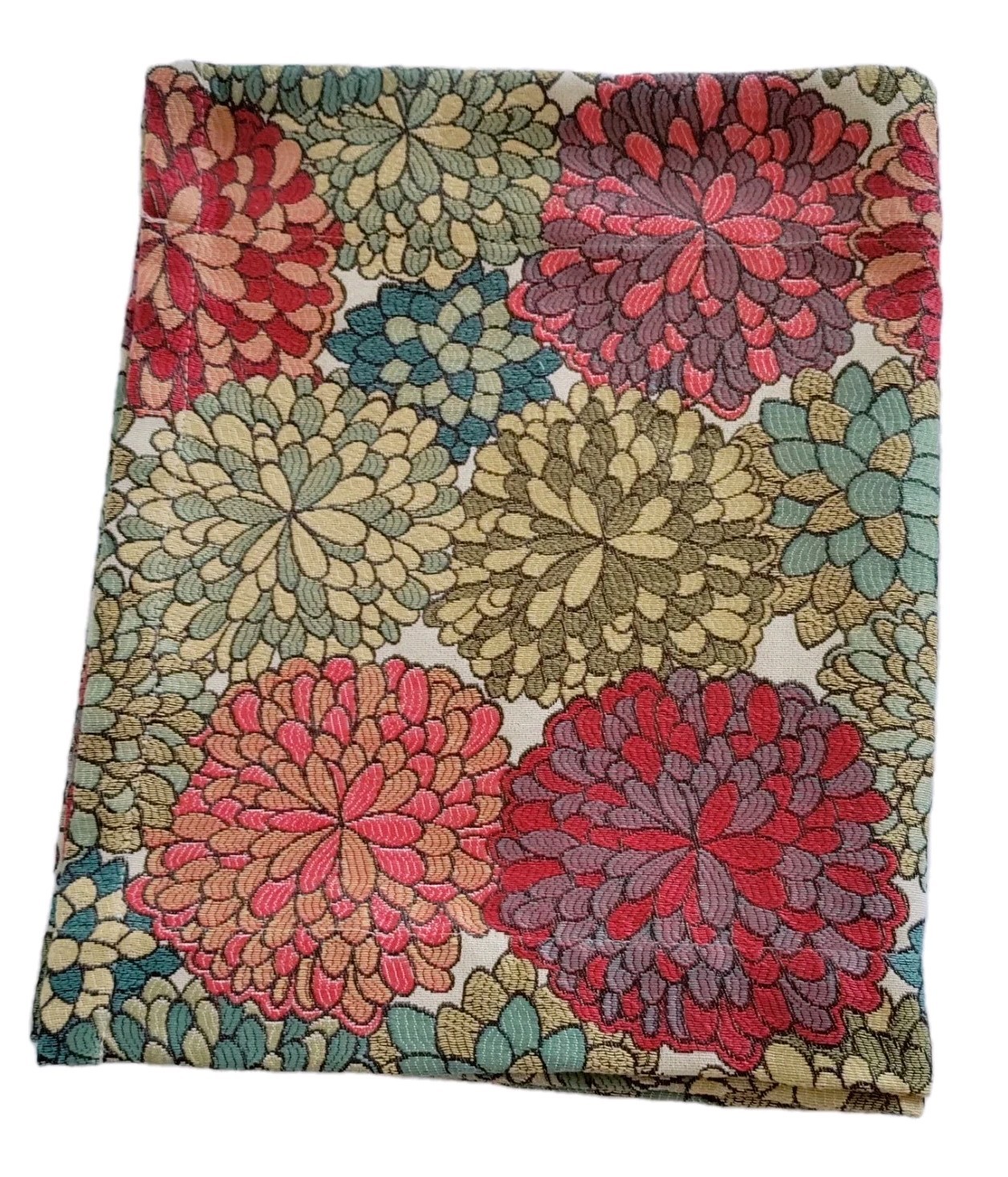 Modern Maximalist Mums Tapestry Valance 54×16 Bold Blooms Floral Woven Jacquard