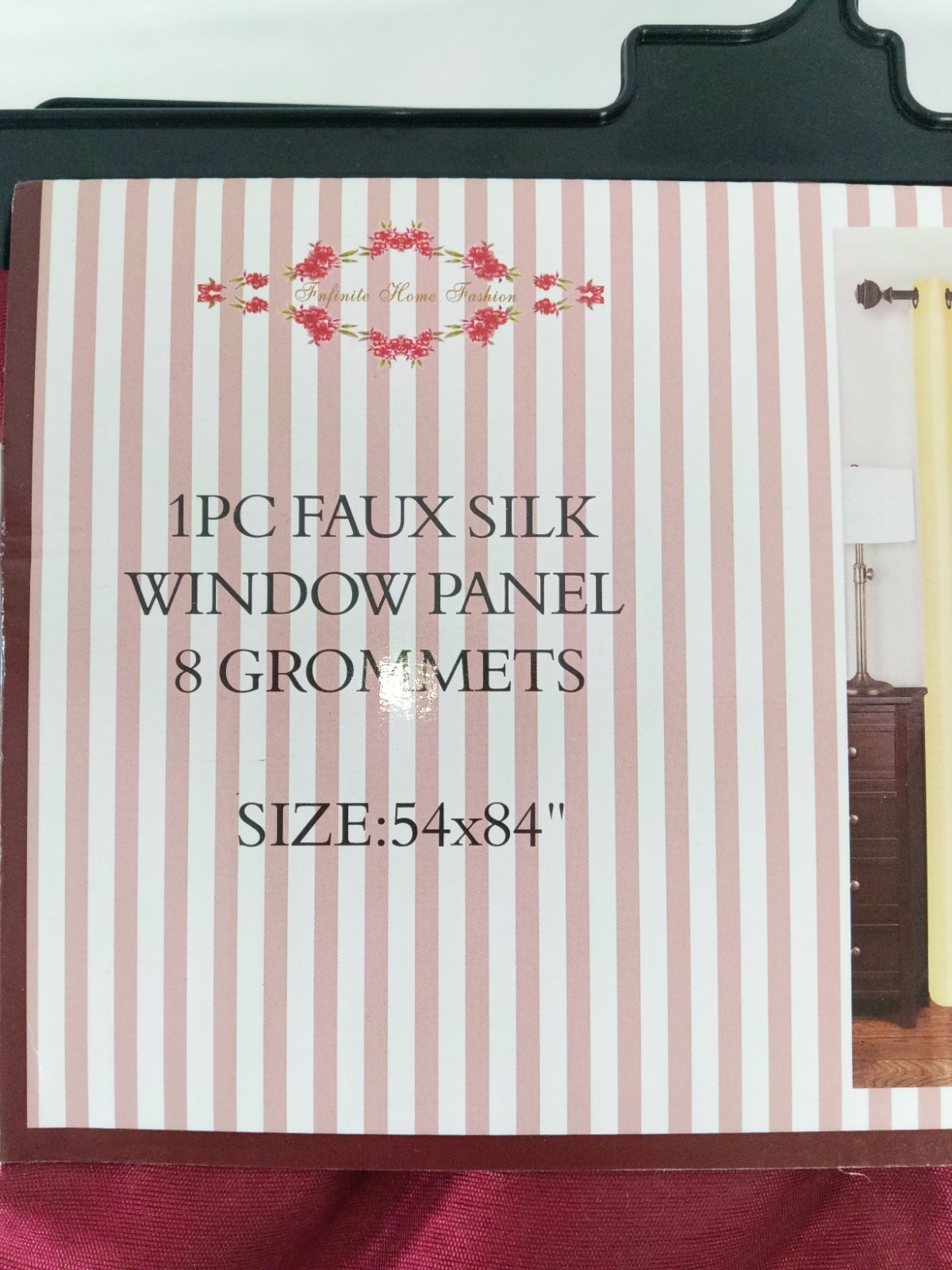 New! Set Of Two Faux Silk Burgundy Window Panels Curtians 8 Grommets 54W X 84L
