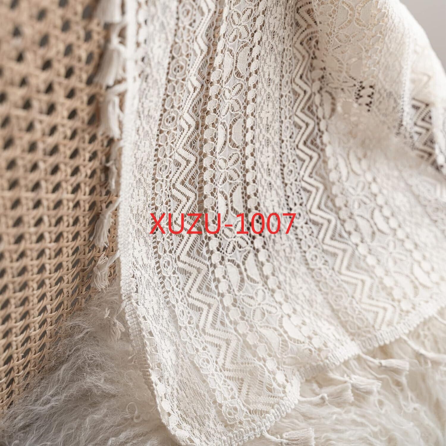 Crochet Lace Curtain Panels Window Drapes Bedroom Living Room Rod Pocket Rustic