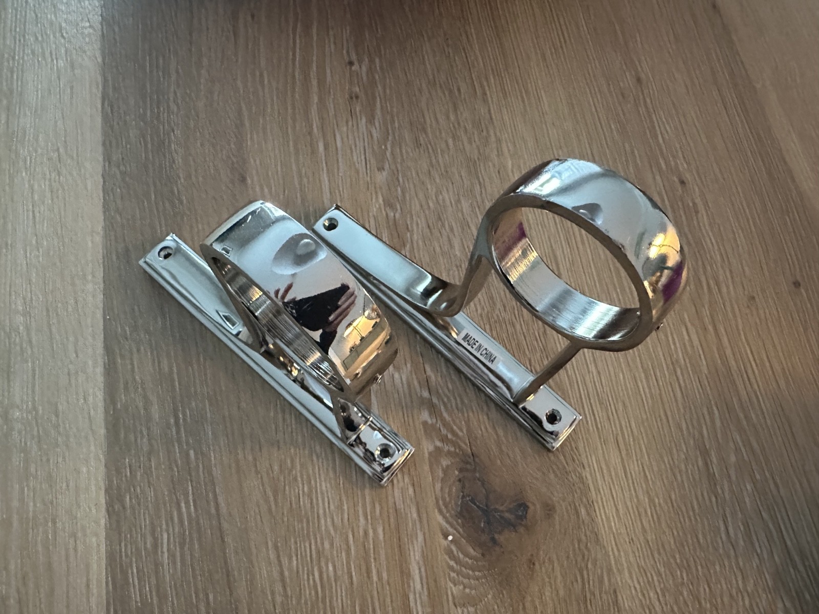 ❤️ NIB Pair (2) Williams Sonoma Home Curtain Rod Hardware Brackets Nickel WOW!