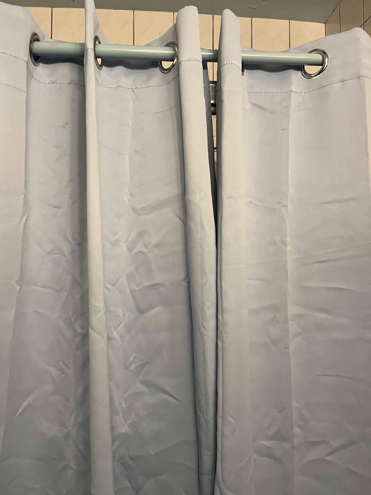 Light Blue Drapes Muilee 38” x 54” Each Panel Shiny Opaque
