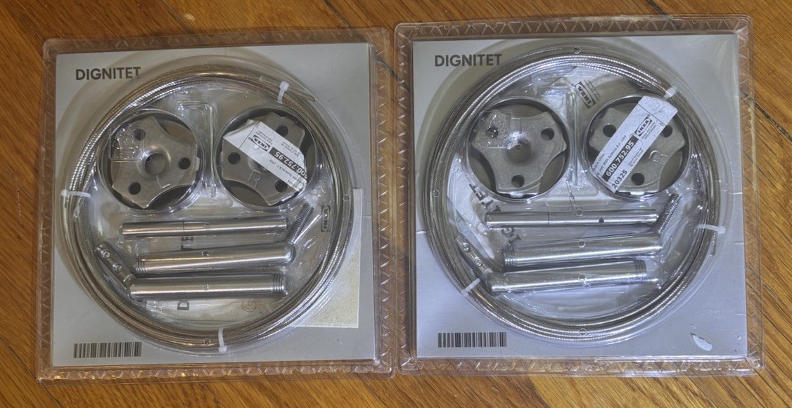 Set of 2 New IKEA Dignitet Curtain Wires 600.752.95 Stainless Steel 500cm – 197”