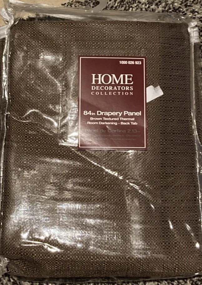 Home Decorators Collection 84″ Brown Textured Thermal Darkening Drapery Panel
