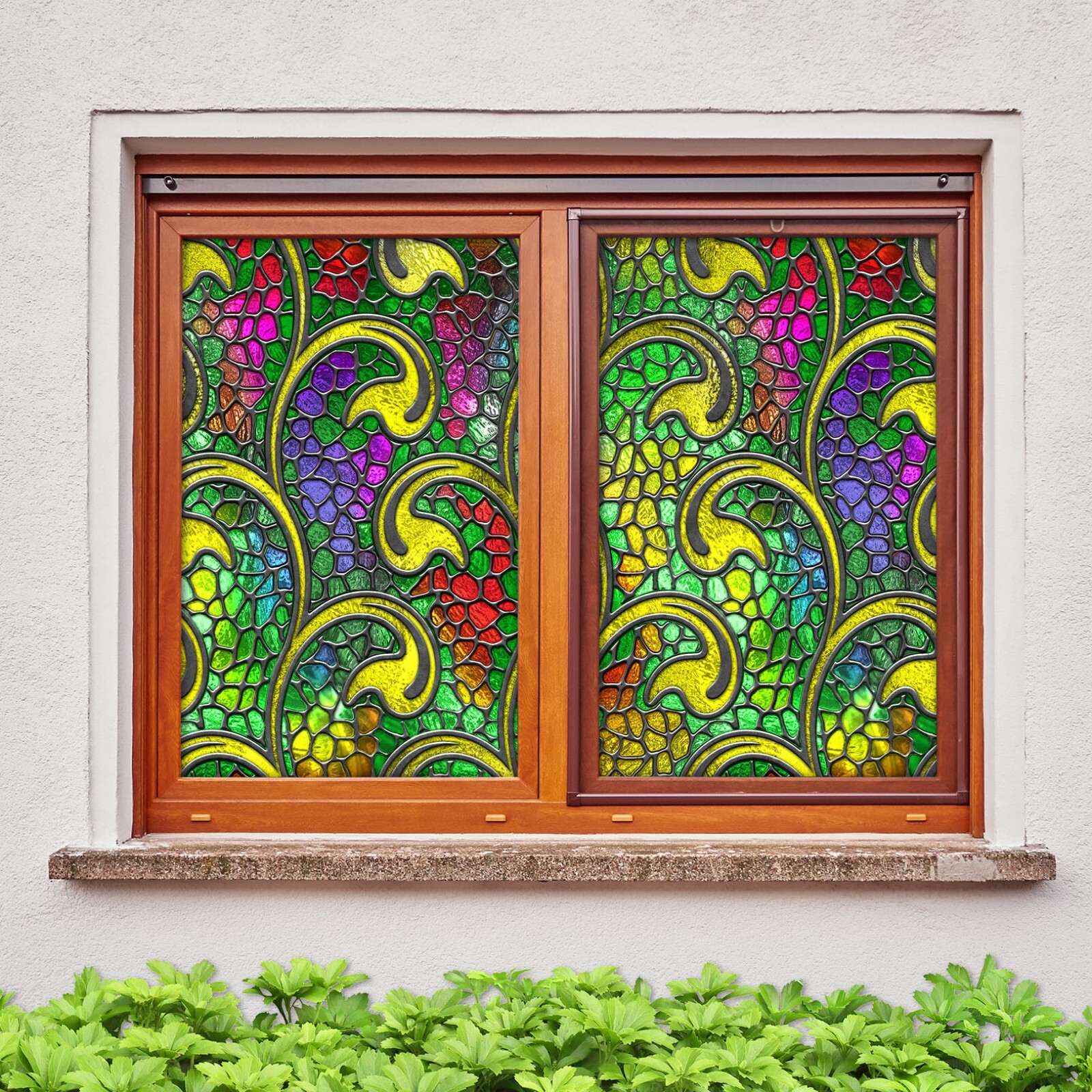 3D Pattern Color A284 Window Film Print Sticker Cling Stained Glass UV Sinsin