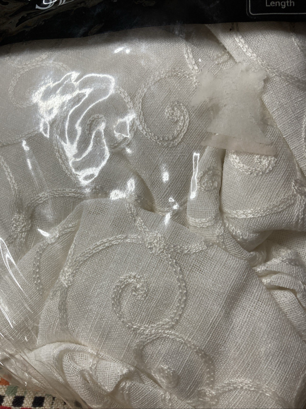 Designer Select Claudia Sheer Linen Gauze Embroidered Curtain Panel 95” Lot 2