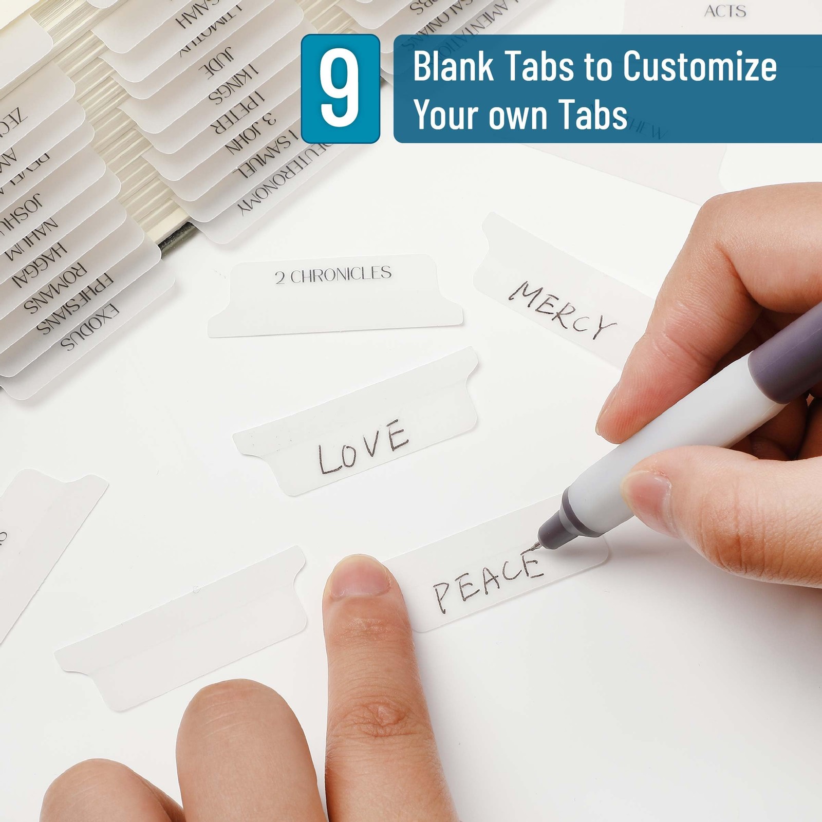 Mr. Pen- Bible Tabs, 75 Translucent White Laminated Transparent