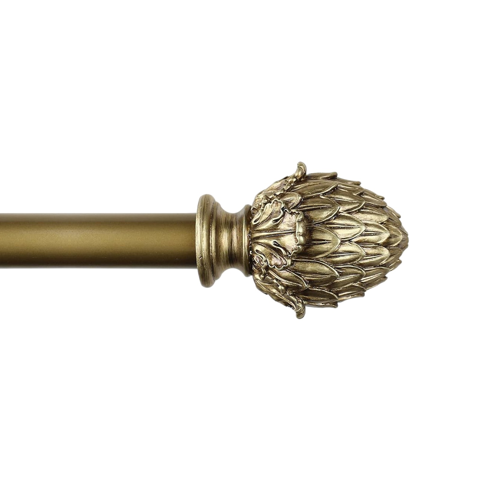 1″Domanda Adjustable Single Drapery Curtain Rod With Artichoke Finials, 28″-120″