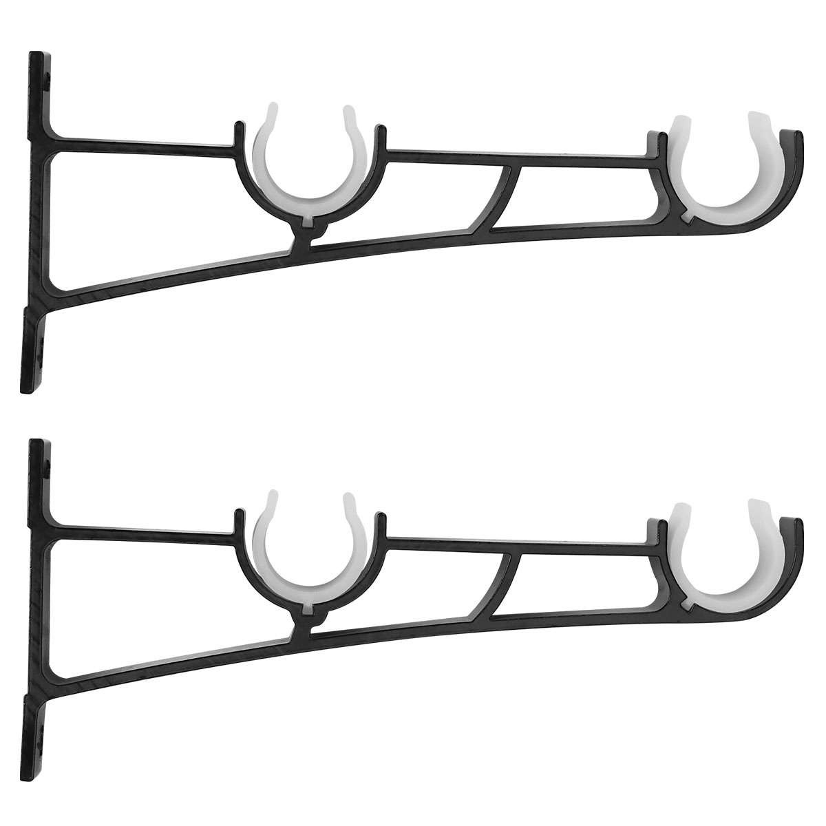 Aluminum Alloy Double Curtain Rod Brackets Window Wall Holders for Drapery 2X