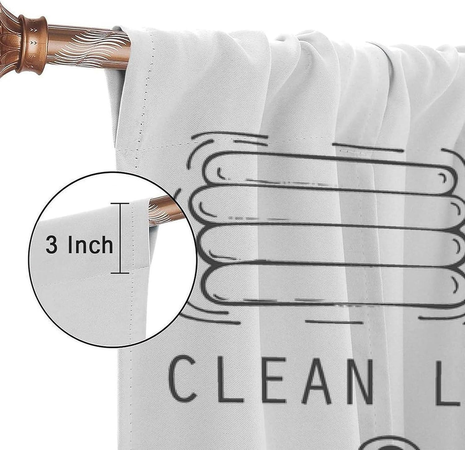 Laundry Room Window Curtains – Minimalist Printed Design for Utility Spaces & La