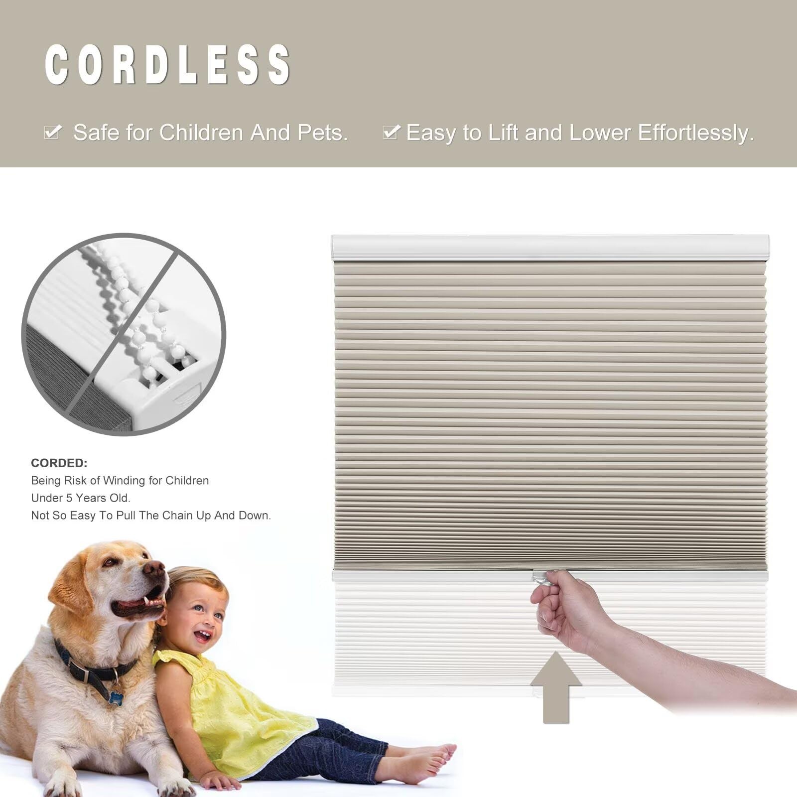 Changshade Cellular Shades Cordless Blinds Blackout For Indoor Windows