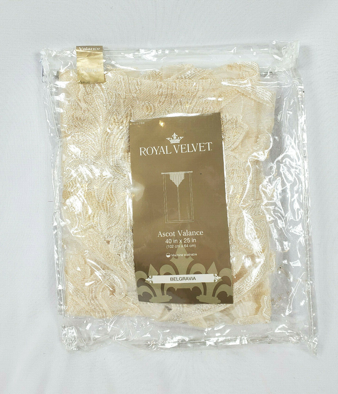Royal Velvet Belgravia Rod-Pocket Mocha Sheer Ascot Valance – 40″x25″