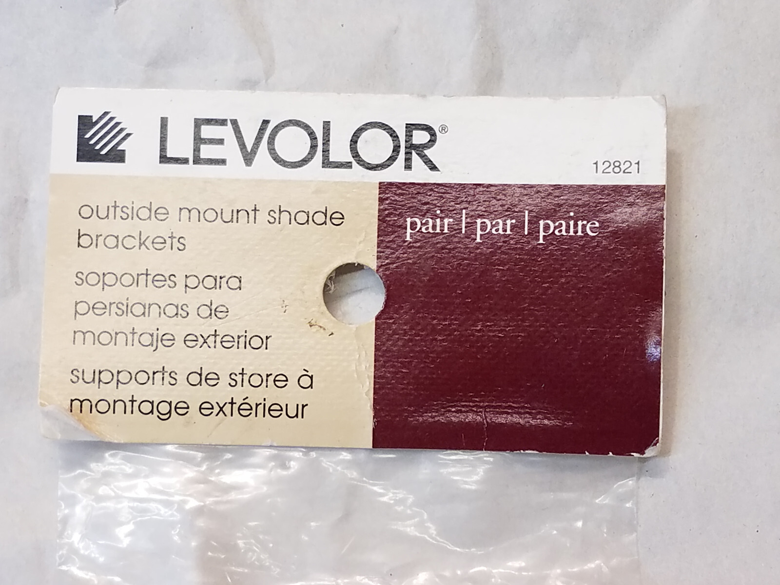 Levolor 12821 Outside Mount Window Shade Brackets