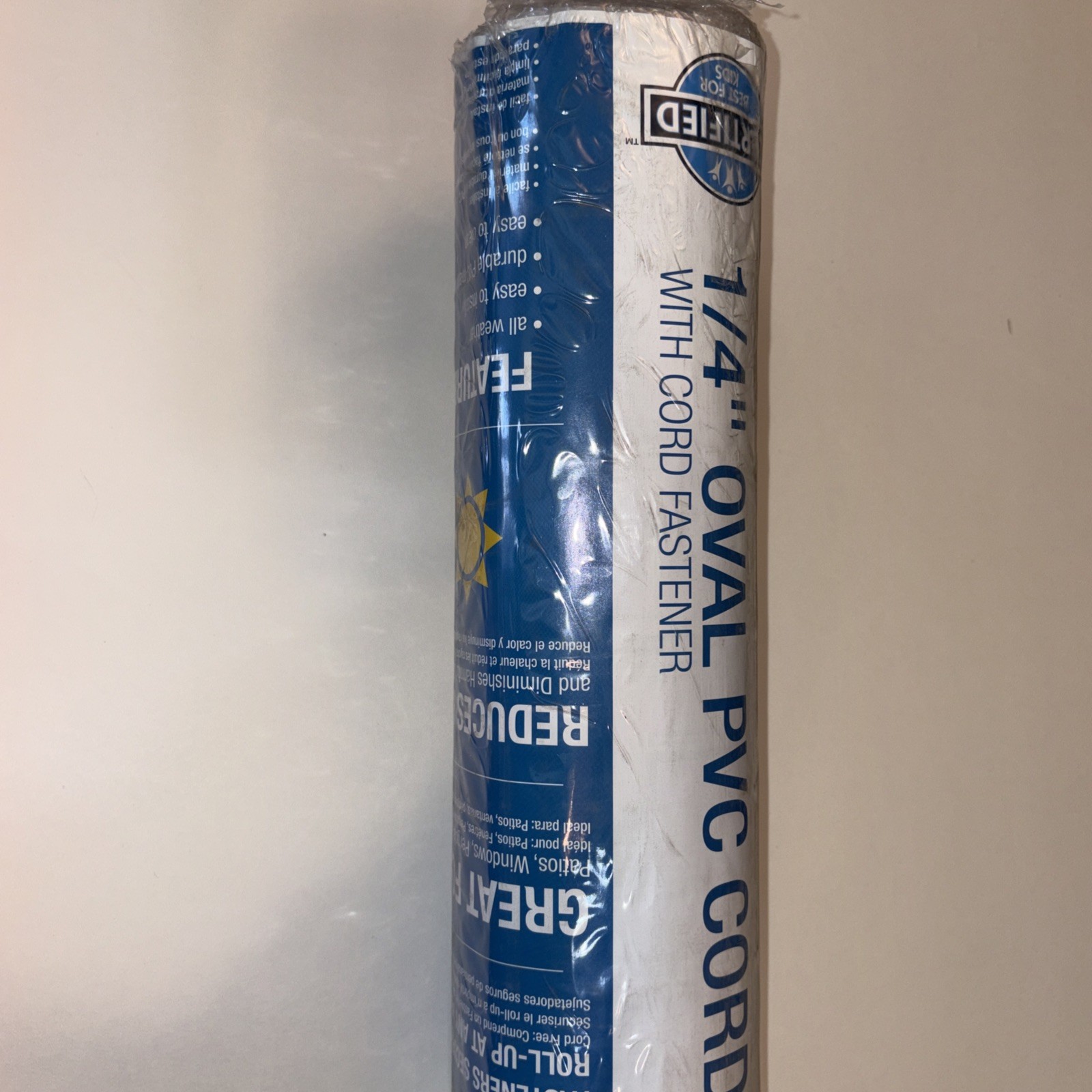Radiance Cordless Rollup Shade 48″ W x 72″ H Vinyl White W/Cord Fastener NIP