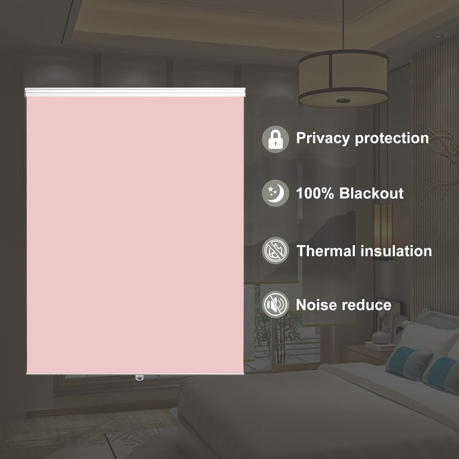 Joydeco Cordless Roller Shades Blackout Blinds For Windows Room Darkening