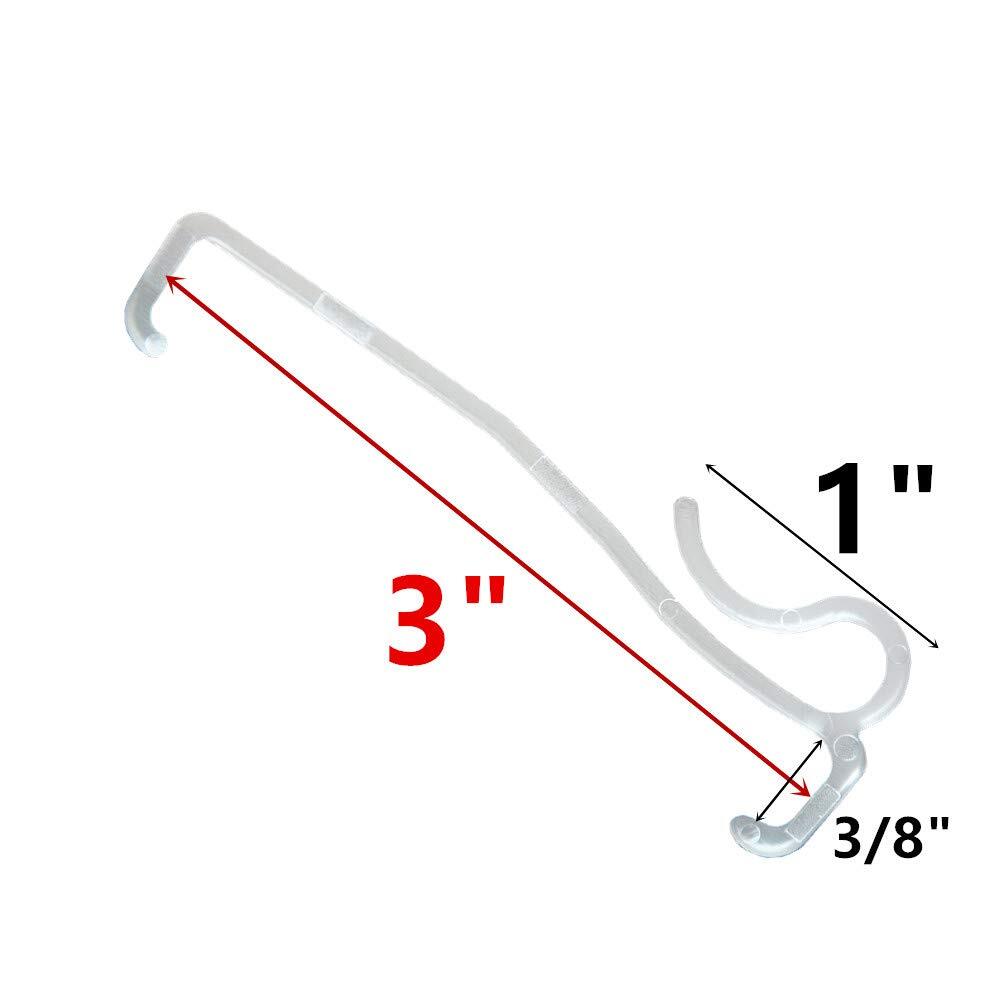10 Pack 3 Inch Clear Plastic Window Blinds Valance Clips for Horizontal Blind