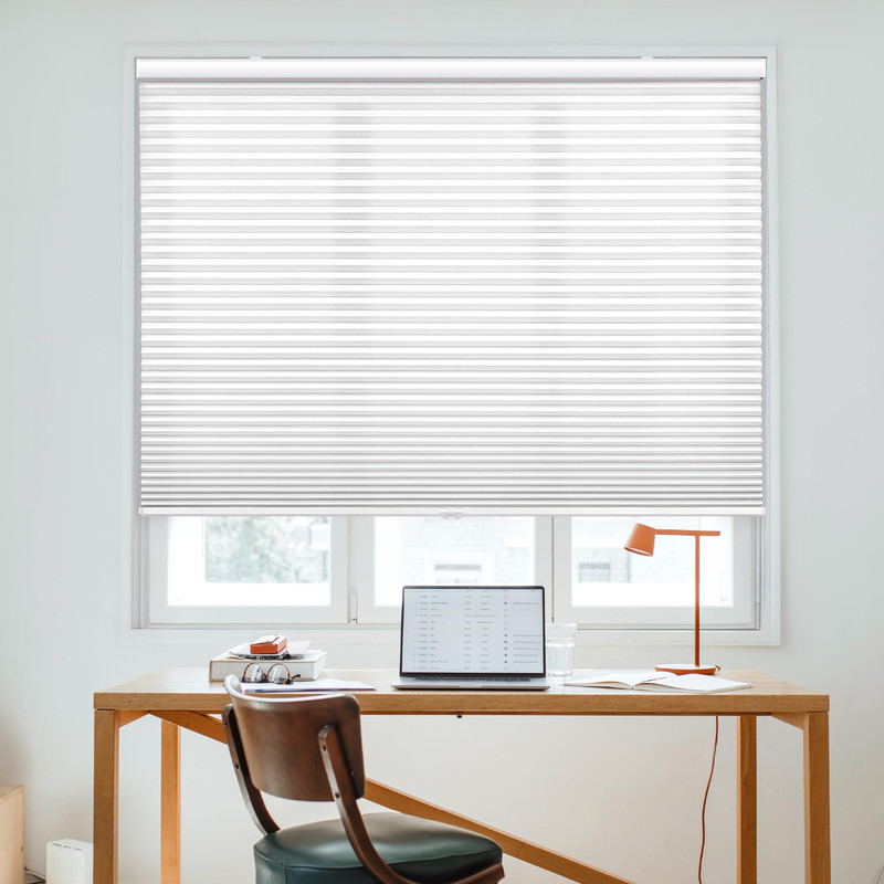 Dez Furnishings Cordless 1.5 Light Filtering Cellular Shade 46.5 W X 54 H White