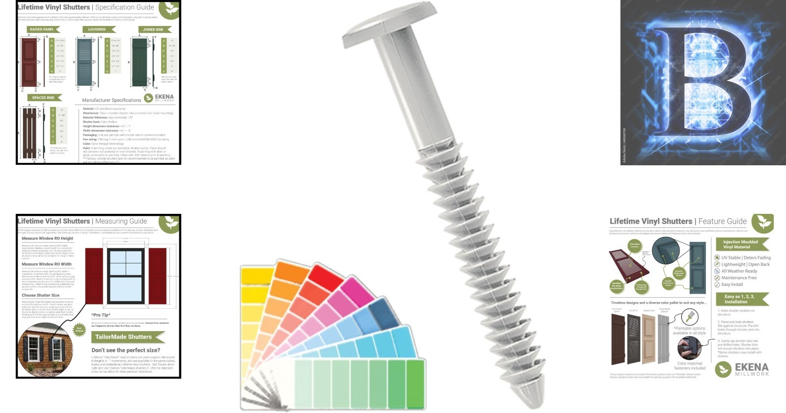 3″ Lifetime Paintable Vinyl Shutter-Lok Screws – 6 Count for Secure Installation
