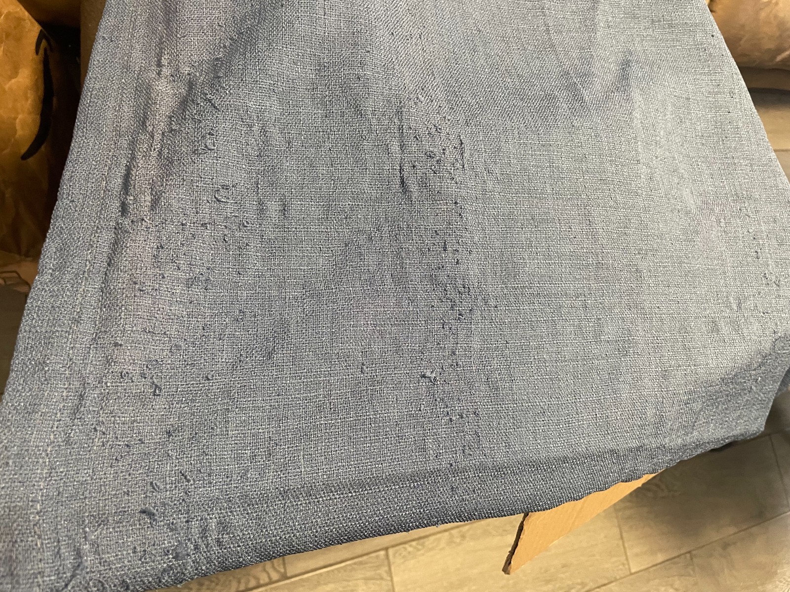 Pair Curtains Panels 54″ L x 54″ W Blue Semi Sheer Window READ Signs of wear