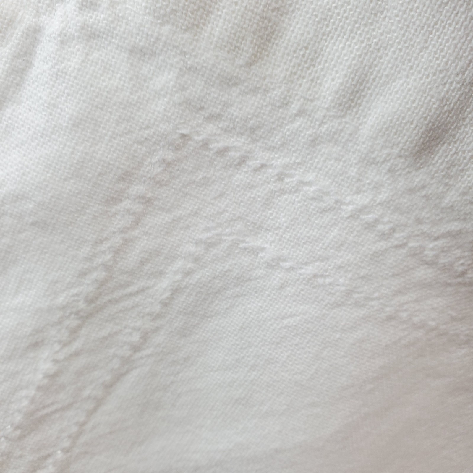 2 Vtg White Rod Pocket Curtain Panels Cotton or Linen 27×34″ Each 54″ Wide Total