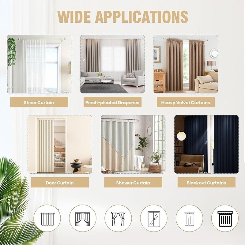 58PCS Rustproof Metal Curtain Hooks Heavy Duty Drapery Pins Pleat Curtains New