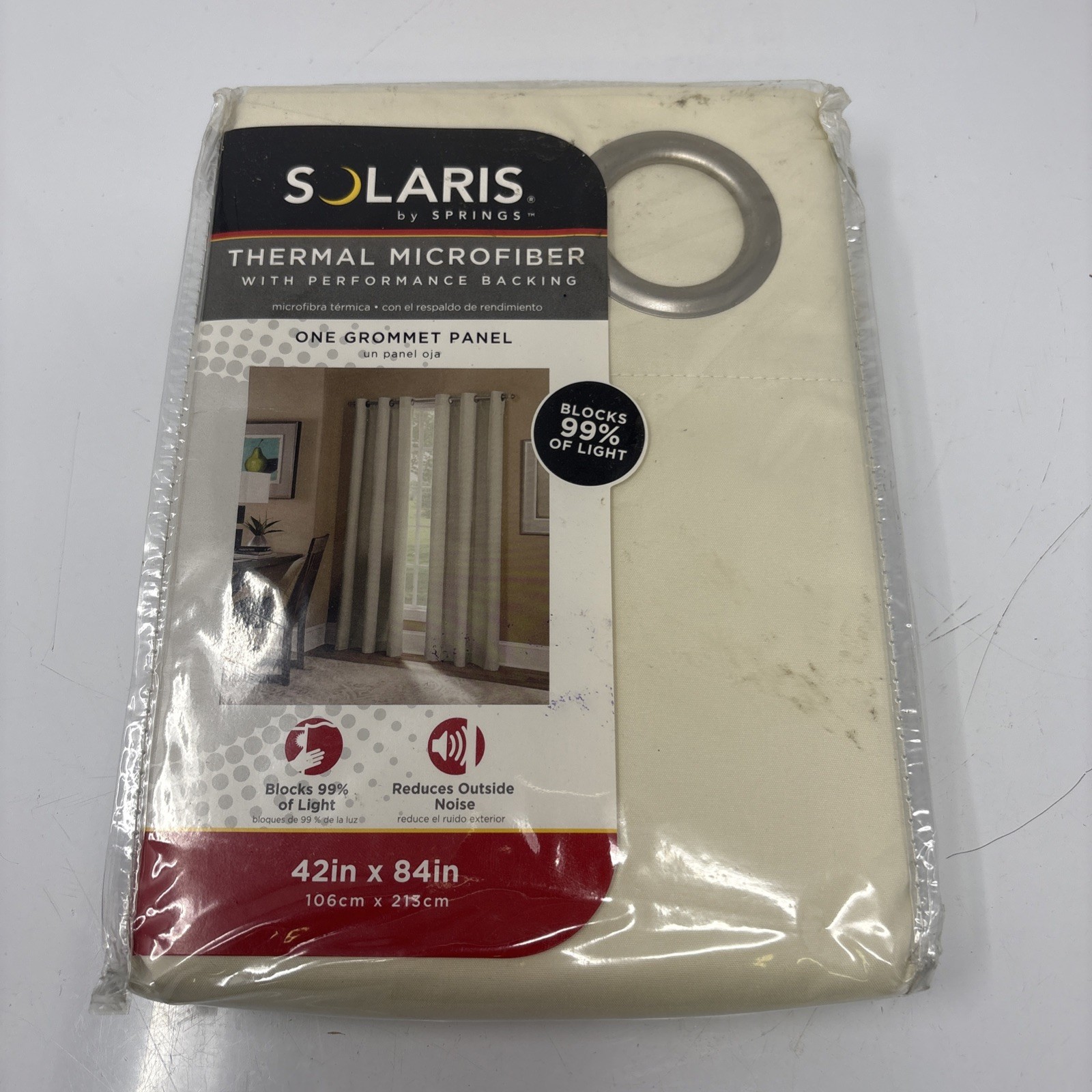 Solaris Microfiber Blackout Window Panel Linen 42″ W x 84″ L 1627832