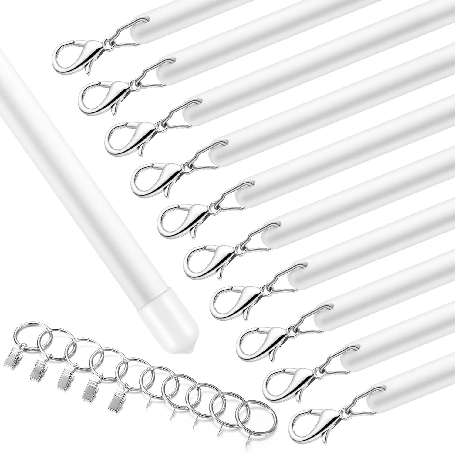 10 Pack 36 Inch Acrylic Curtain Pull Wands Drapery Pull Rod White Versatile Fibe