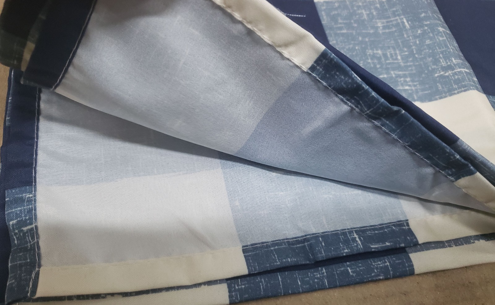 1 Fabric Printed Valance(18″x60″)(no tiers) BLUE & WHITE BUFFALO CHECK DESIGN,LK