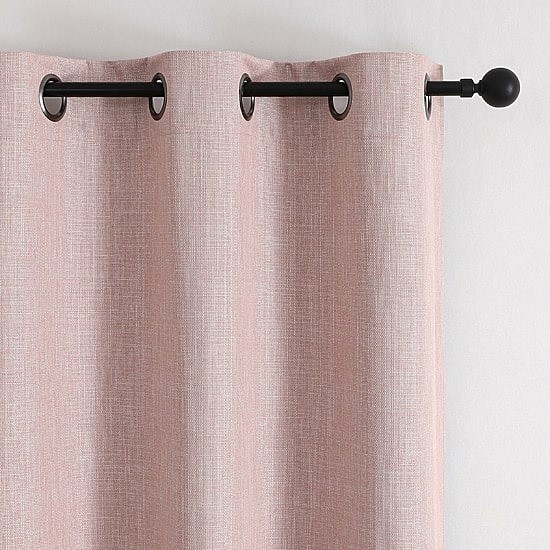 Max Blackout Emerson Solid Grommet 100% Blackout Curtain Panel 38×84 Blush