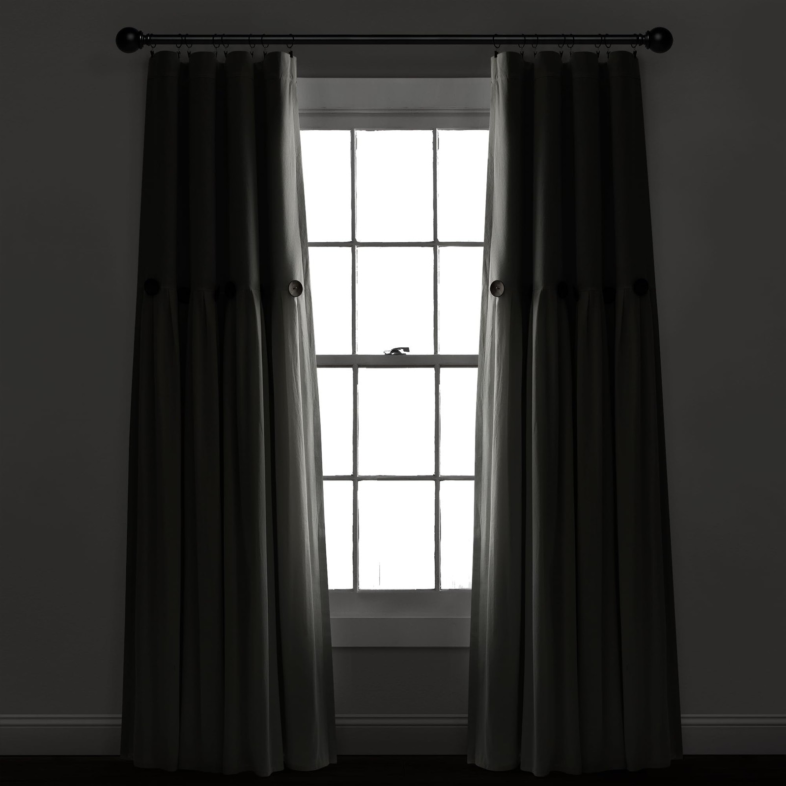 Lush Decor Lush Linen Button Window Curtain Panel Single 40 W X 84 L – – –