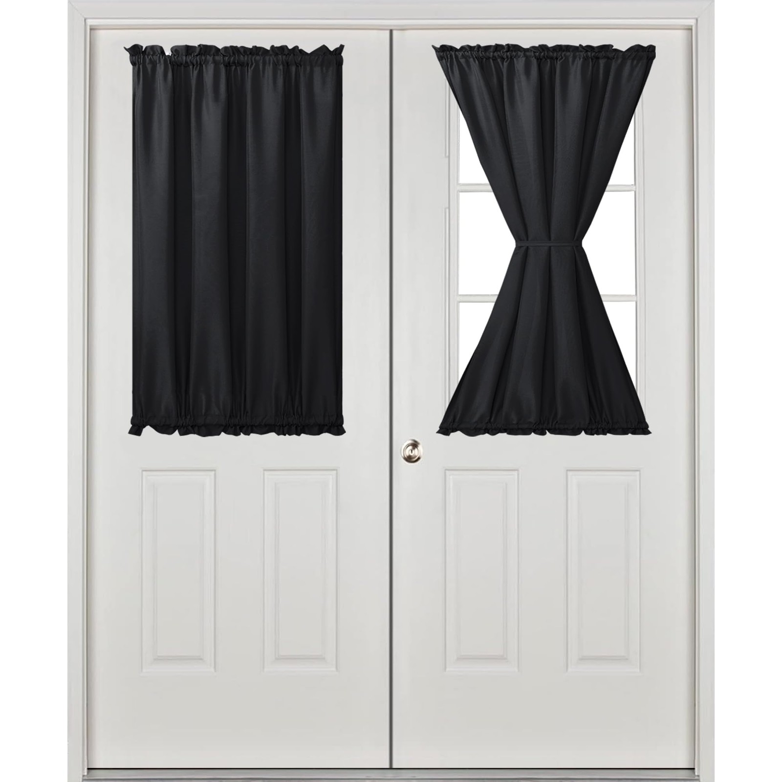 French Door Curtains for Small Windows, Rod Pocket Sidelight Panel, 24×40 inch