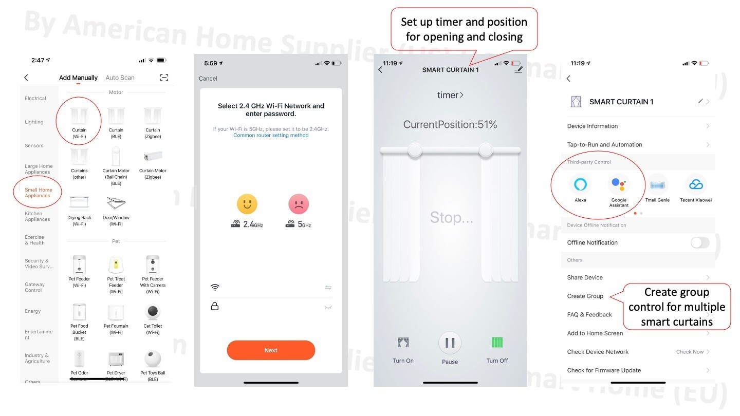 HC Beltless Smart Curtain System: WiFi Control, Heavy Duty, Easy Installation