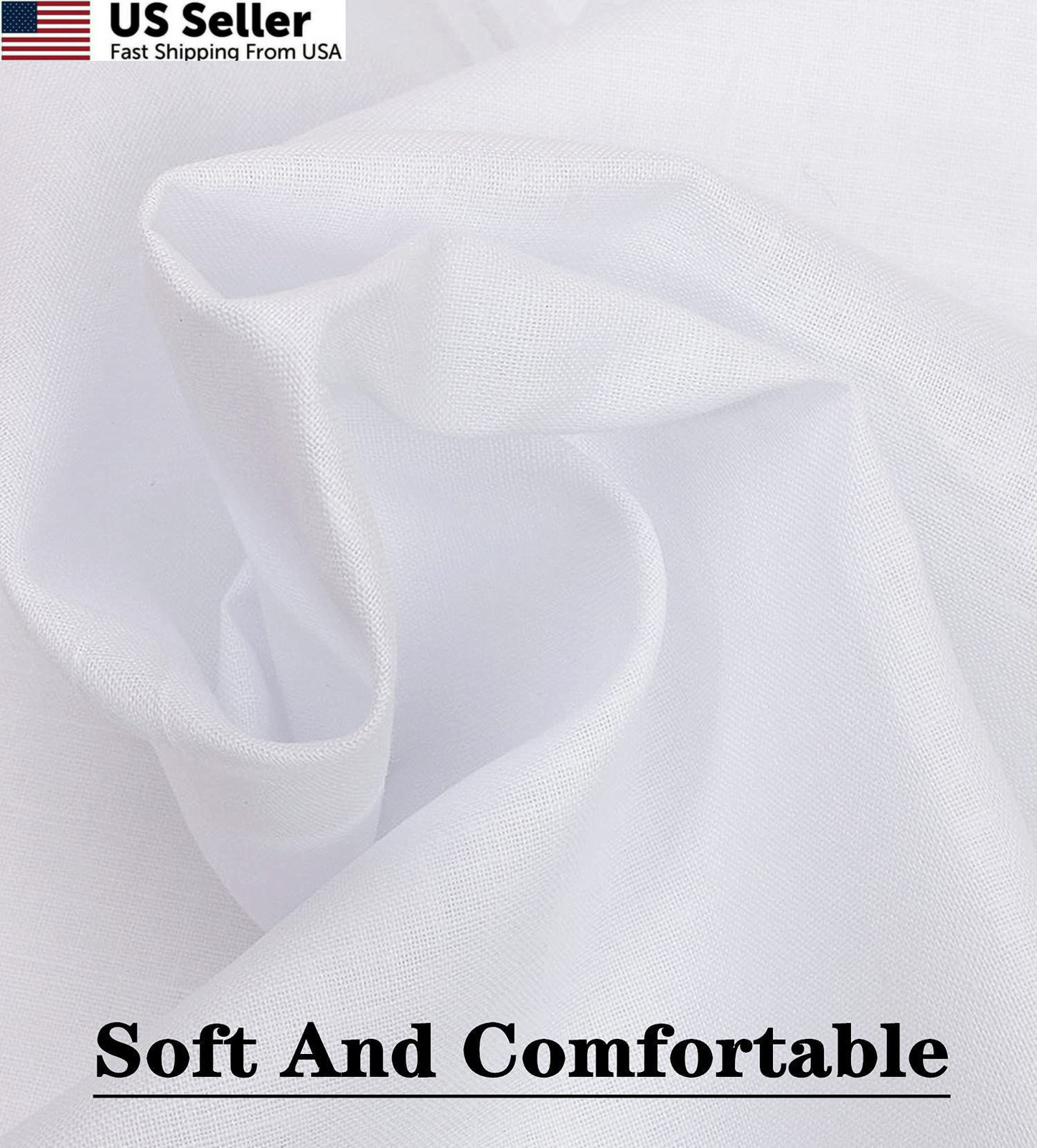 Scotamalone Men’s Handkerchiefs 100% Soft Cotton White Hankie 16 INCH,