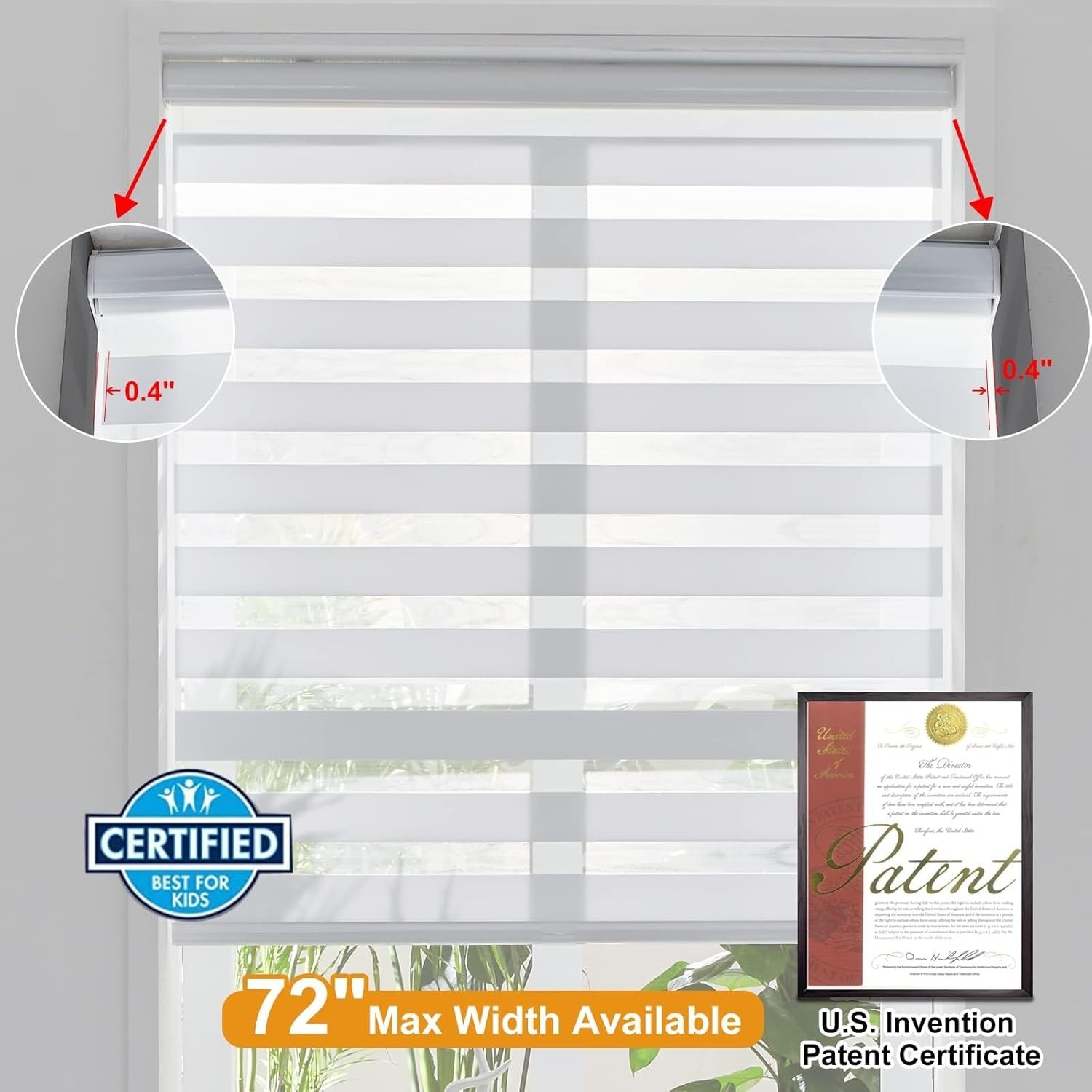 Persilux Zebra Blinds for Windows Cordless Blinds & Shades (28″ W x 72″ H,