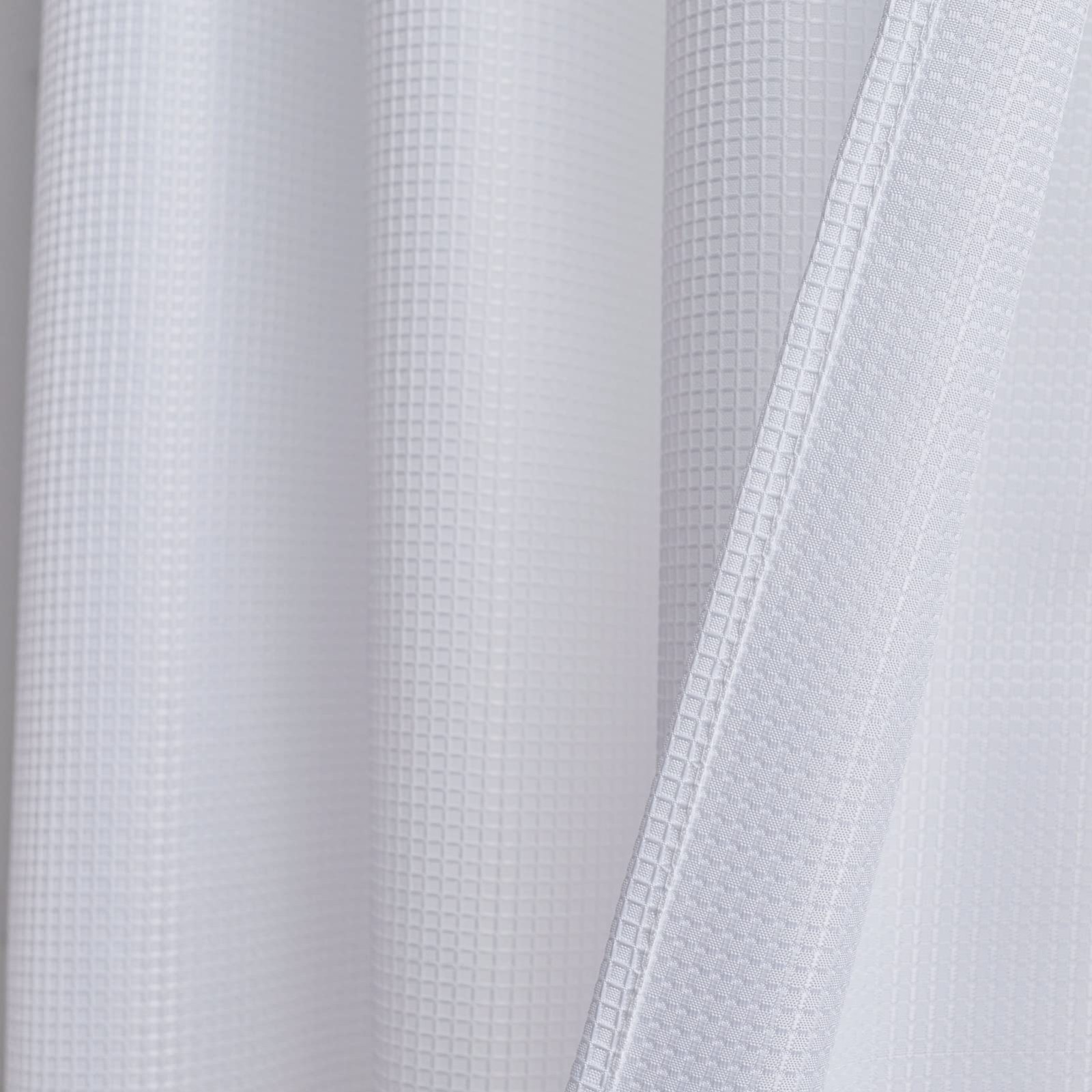 Waffle Weave Textured Half Window Tier Curtains, Water Repellent, 72×36″, Set of