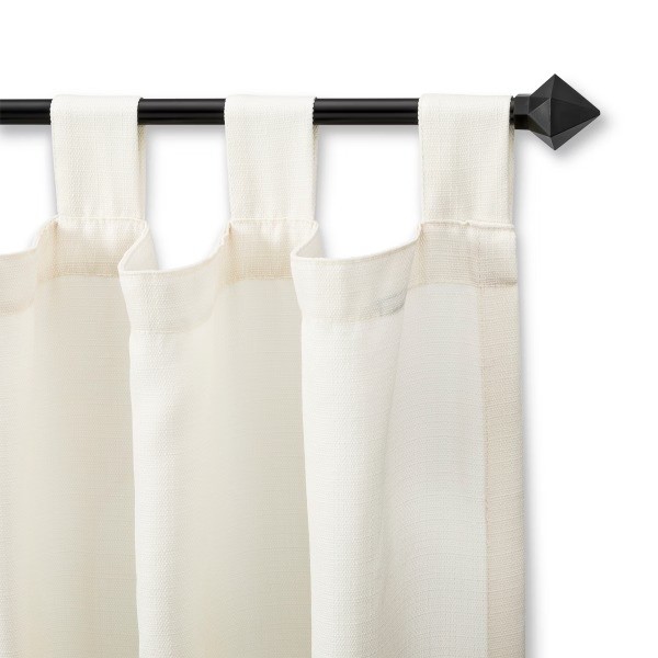 48″-84″ Café Faceted Pyramid Curtain Rod : Adjustable Metal,Single Rod, 4 Pieces