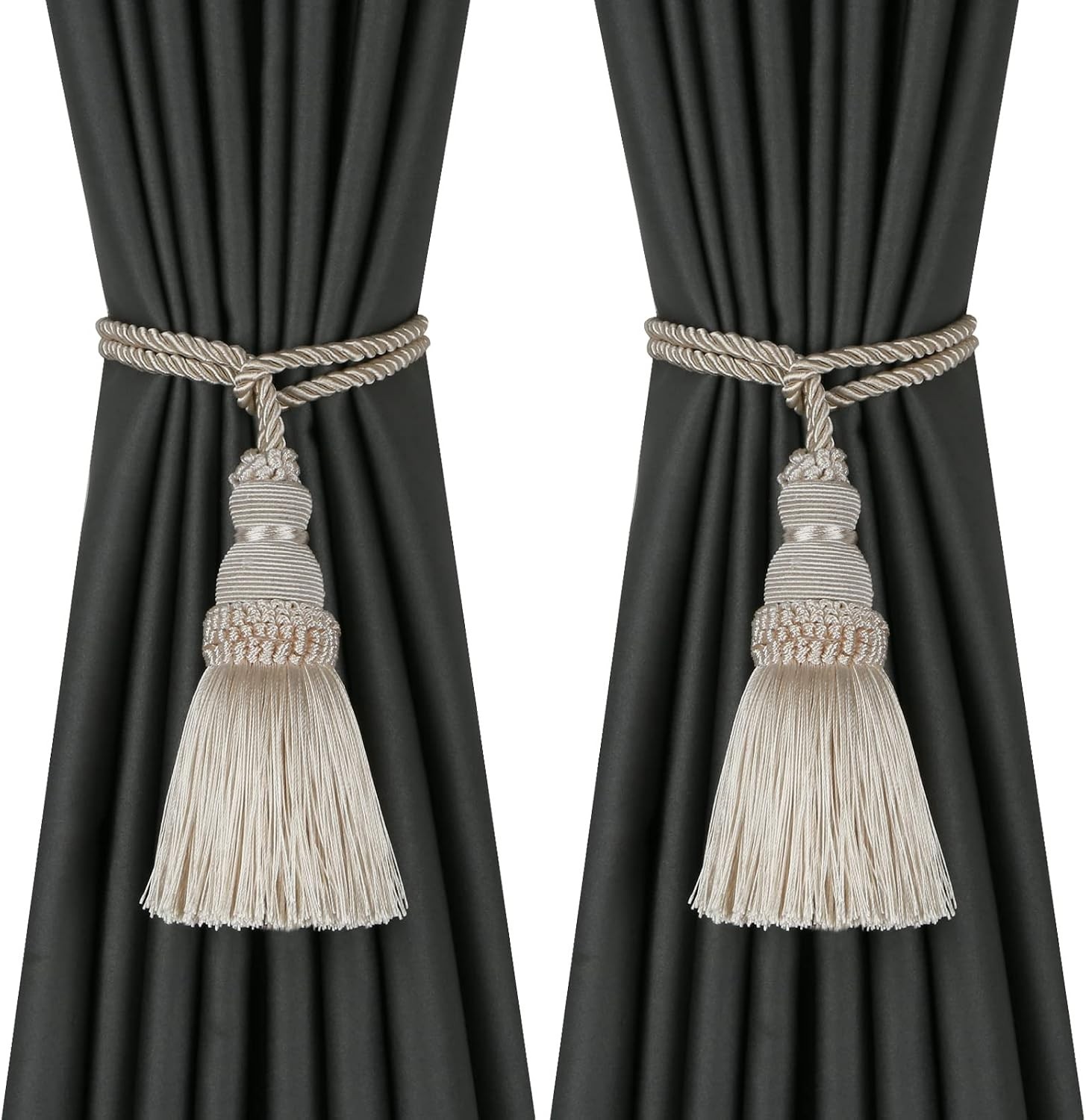 2 Pack Curtain Tie Backs Rope Tassels for Curtains Drape tiebacks Handmade Outdo