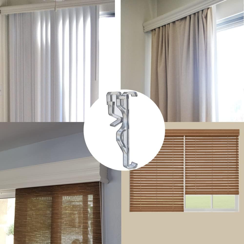 Valance Clips 10pcs 2.5inch Clear Plastic Hidden Retainer Holder Clip for Window