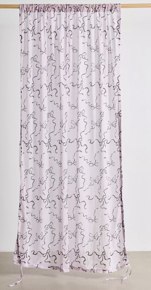 Urban Outfitters Roman Shade Printed Bows Window Panels (2) Lavender Cotton New