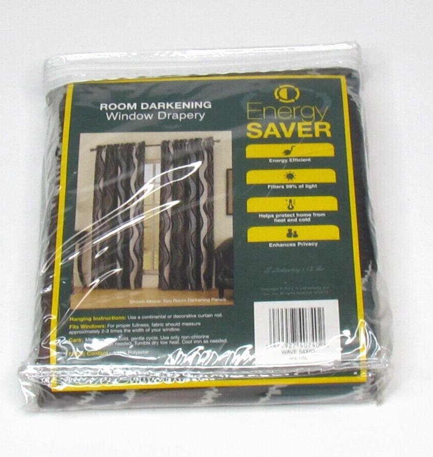 Energy Saver Room Darkening Curtain Panel Color Wave Metal 54″W x 63″ L