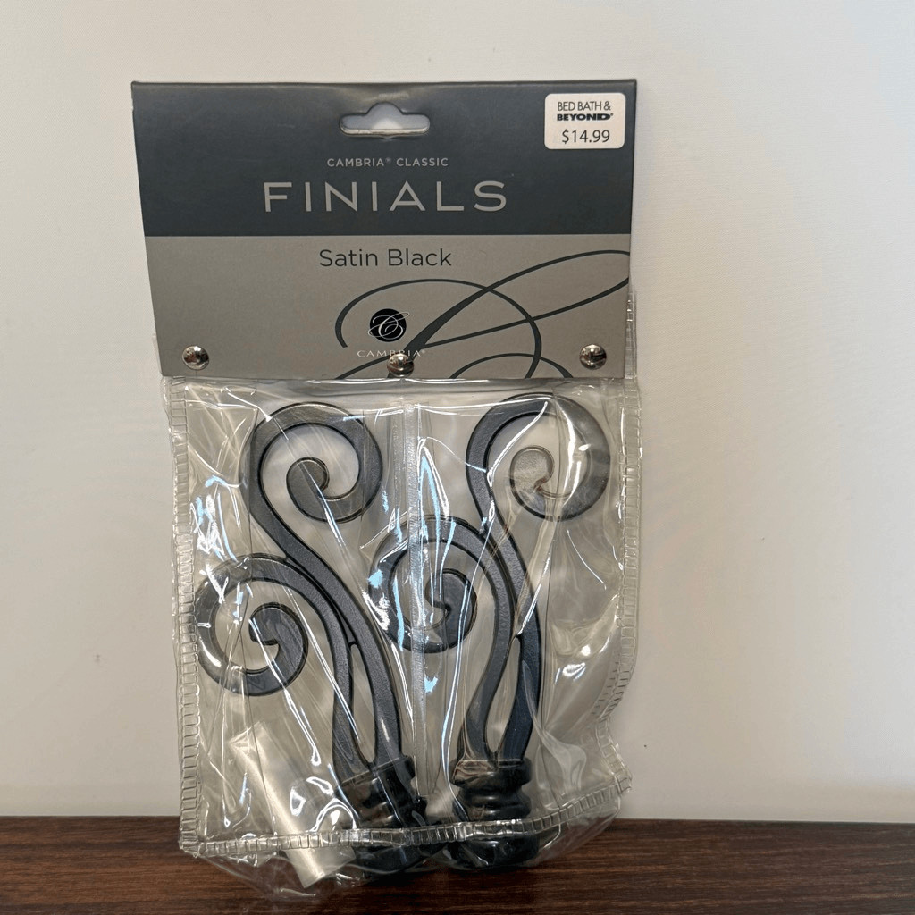 Cambria Classic Finials satin black 5” NIB