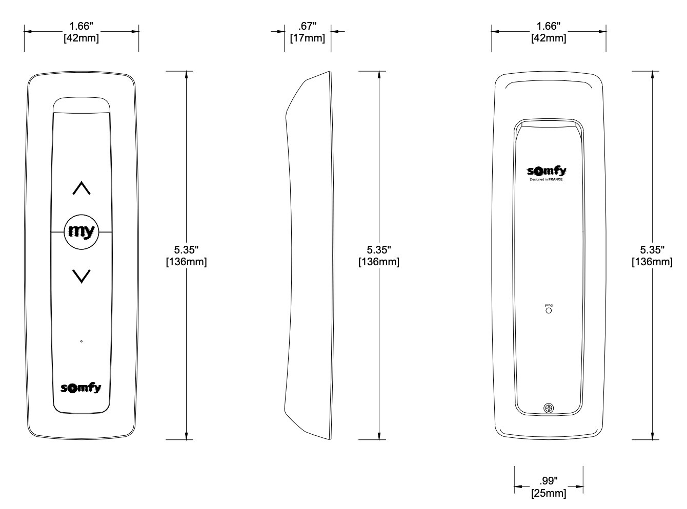 Somfy Situo® 1 RTS Transmitter II-1 Channel Remote, in WHITE #1870571-OPEN BOX