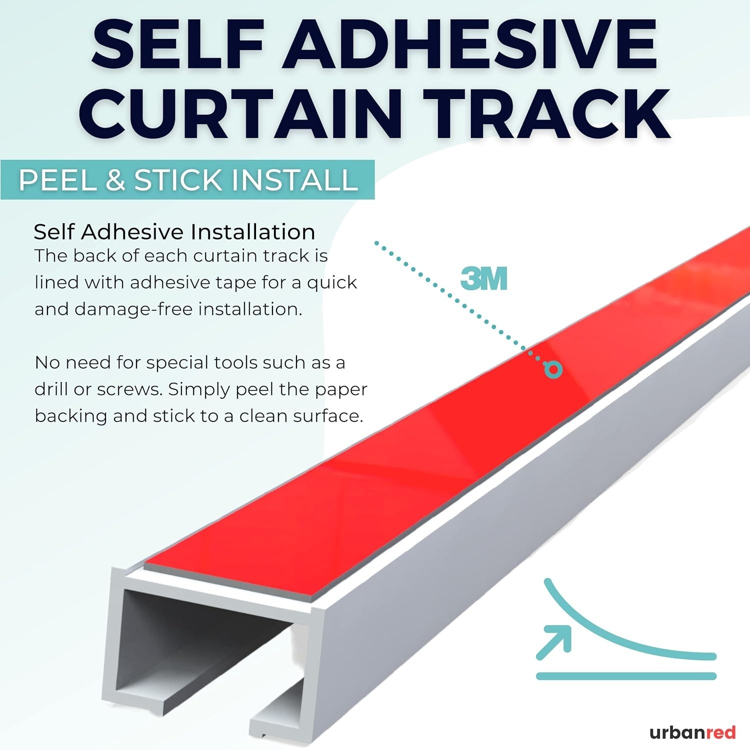 Customizable 16.4FT Adhesive Ceiling Curtain Track – Seamless & Elegant Design